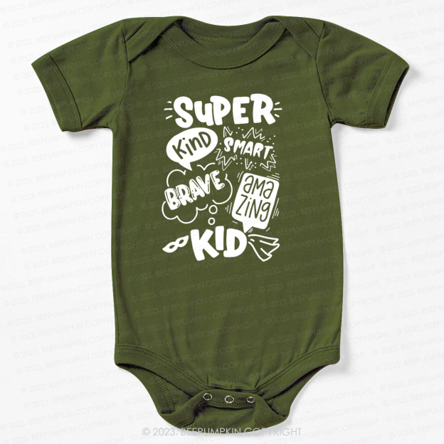 Super Hero Brave Kind Smart Bodysuit For Baby