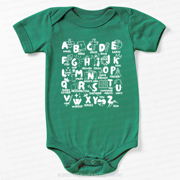Biblical Alphabet Cut File Bodysuit For Baby