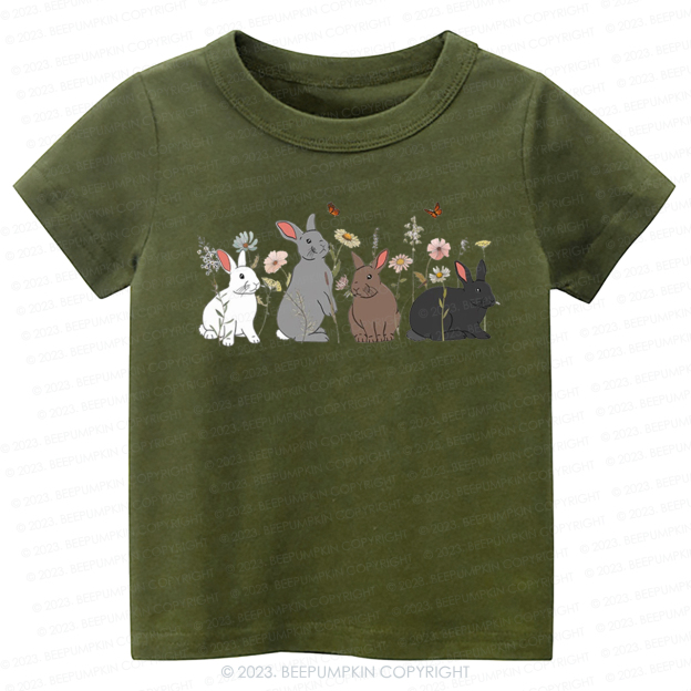 Floral Butterfly Bunny Easter -Toddler Tees