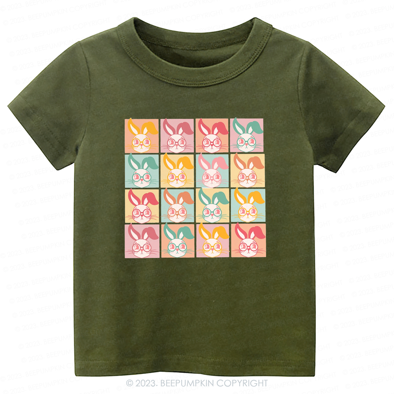 Checkered Bunny Kids Retro -Toddler Tees