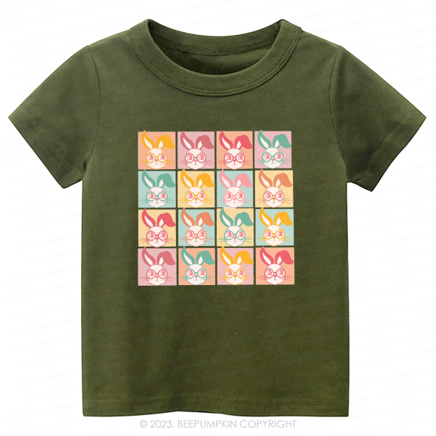 Checkered Bunny Kids Retro -Toddler Tees
