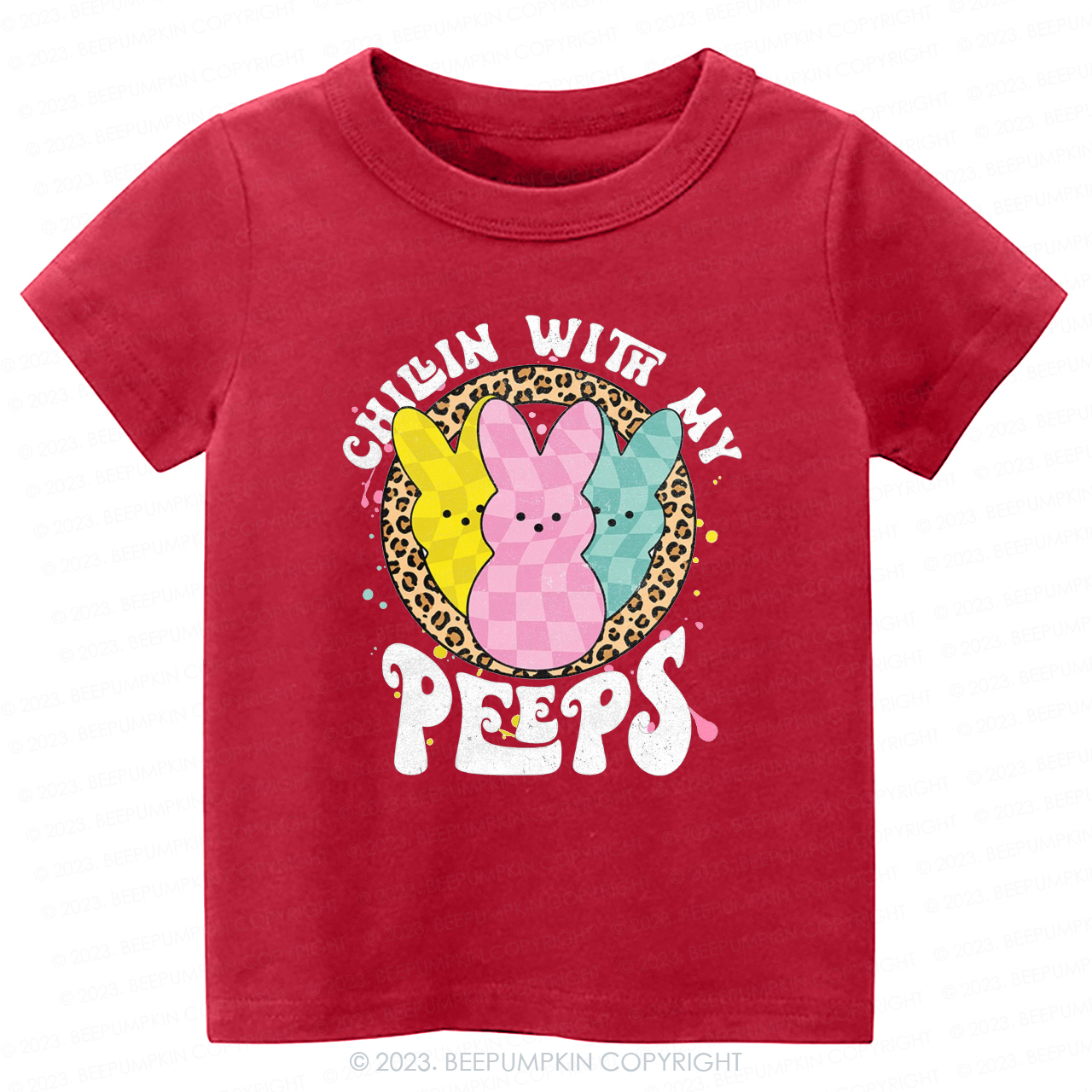 Chillin' with My Peeps Leopard-Toddler Tees