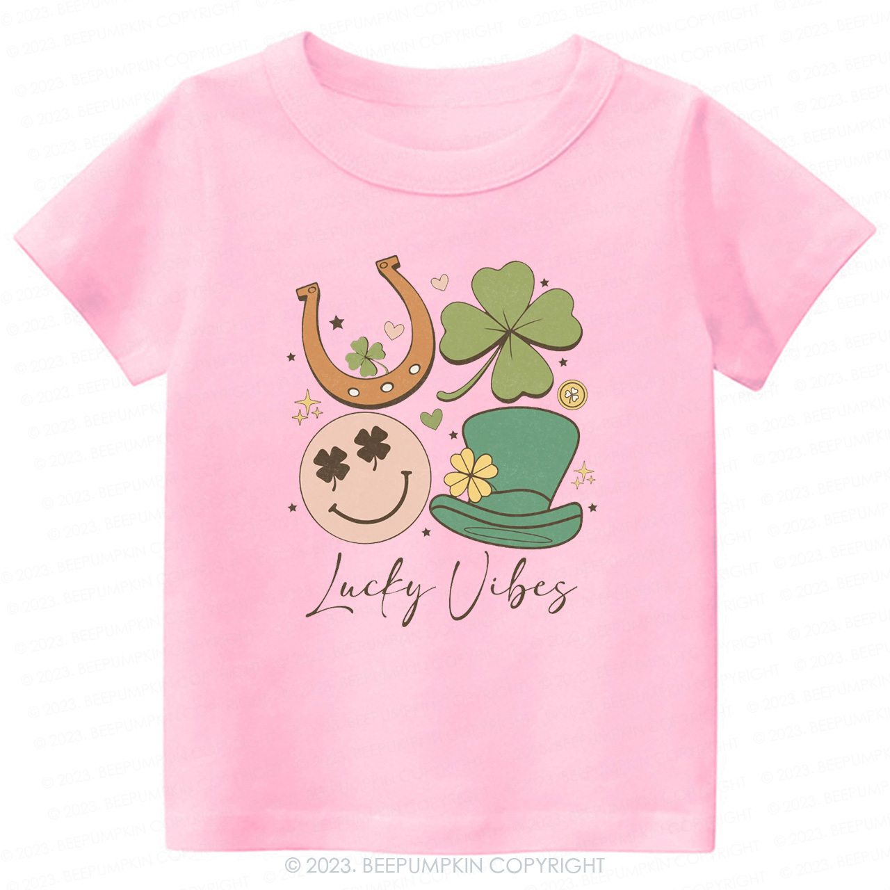 Lucky Vibes St.Patricks Day-Toddler&Kids Tees