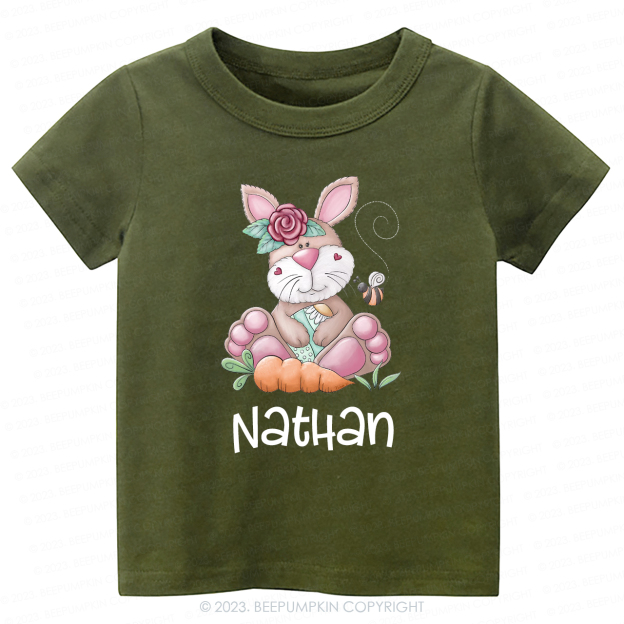 Personalized Spring Happy Bunny Easter Toddler Tees