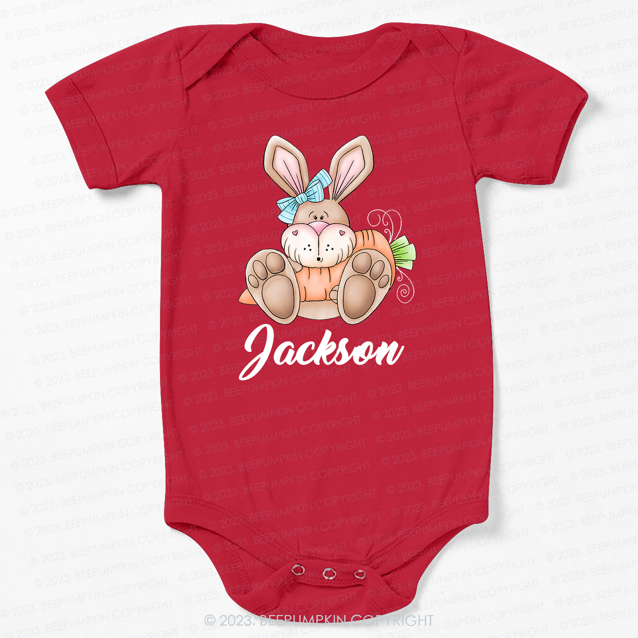 Spring Bunny Rabbit with Carrot Easter Bodysuit For Baby