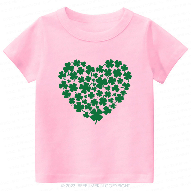Shamrock Heart St.Patricks Day-Toddler&Kids Tees