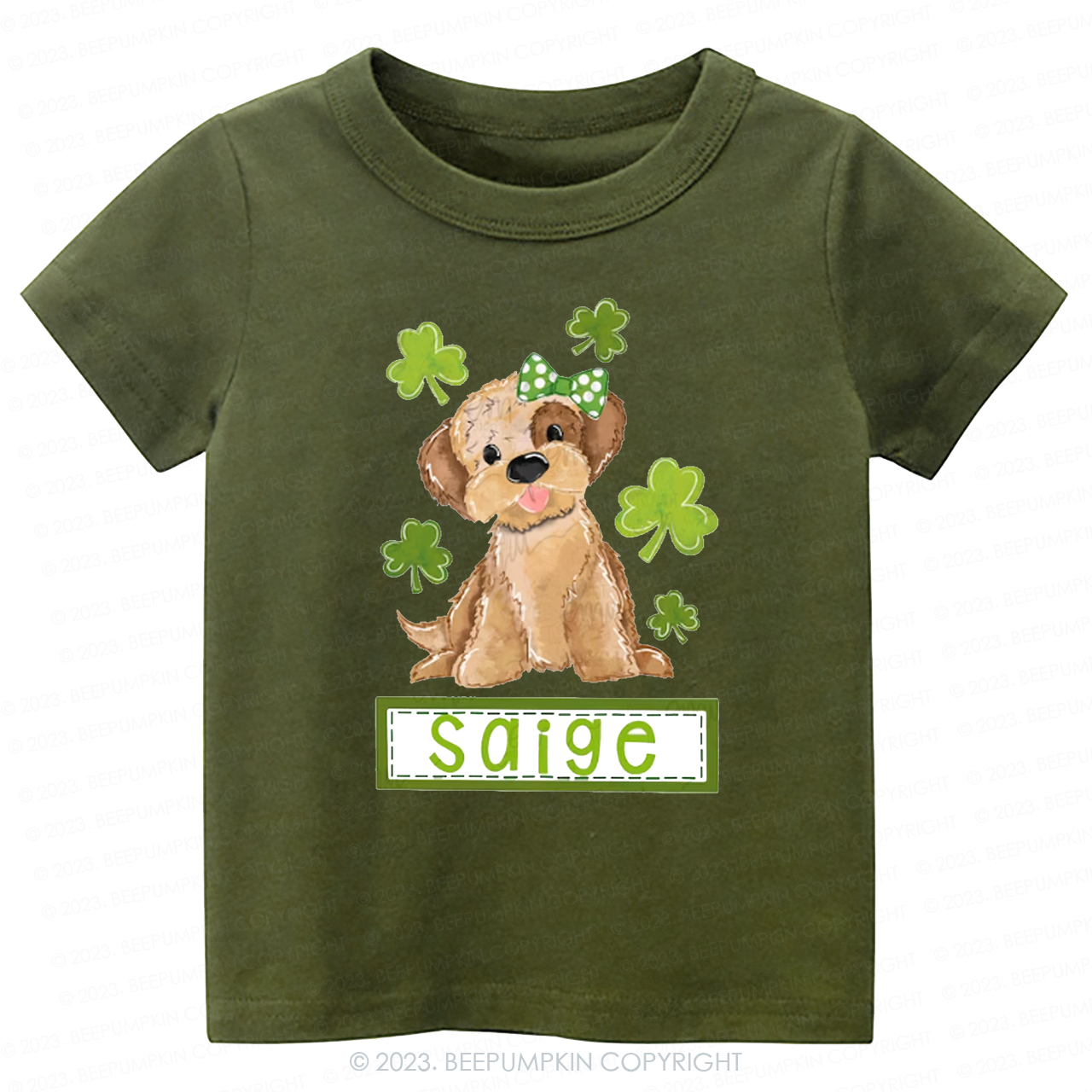 Polka Dot Bow Dog -Toddler Tees