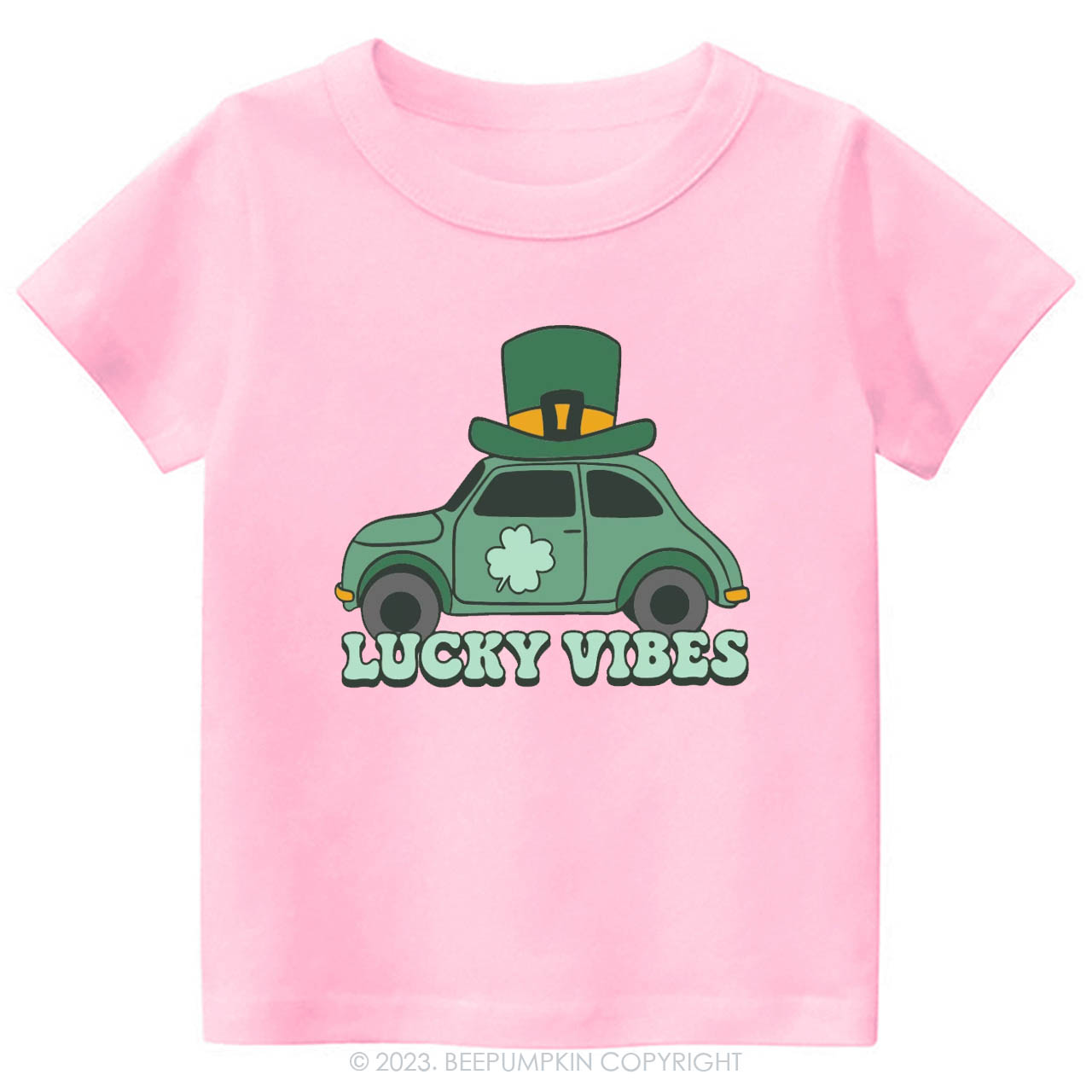Lucky Vibes Car St.Patricks Day -Toddler Tees