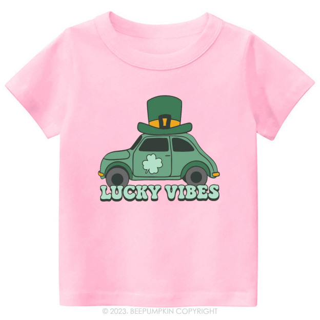 Lucky Vibes Car St.Patricks Day -Toddler Tees