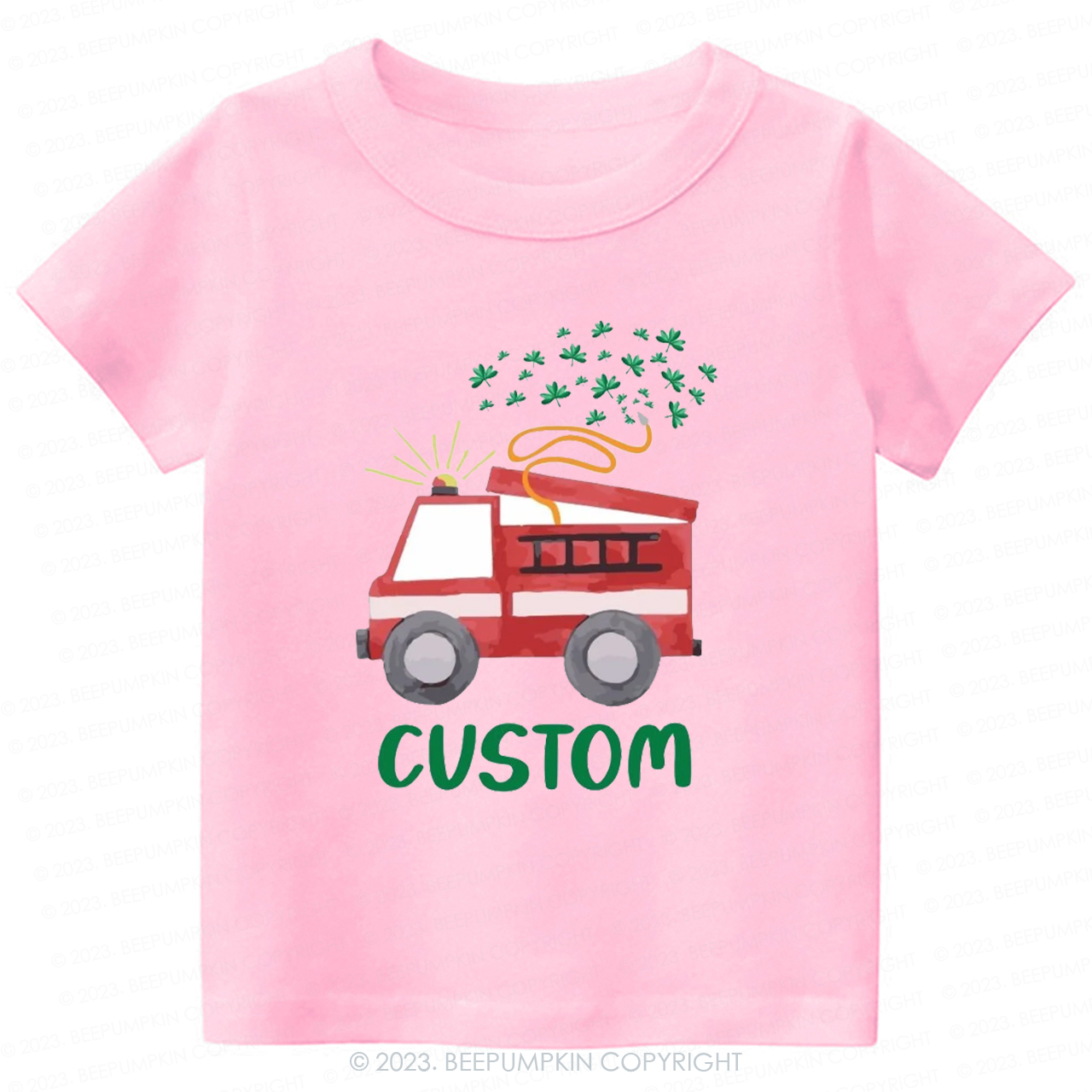 Firetruck Shamrock St.Patricks Day -Toddler Tees