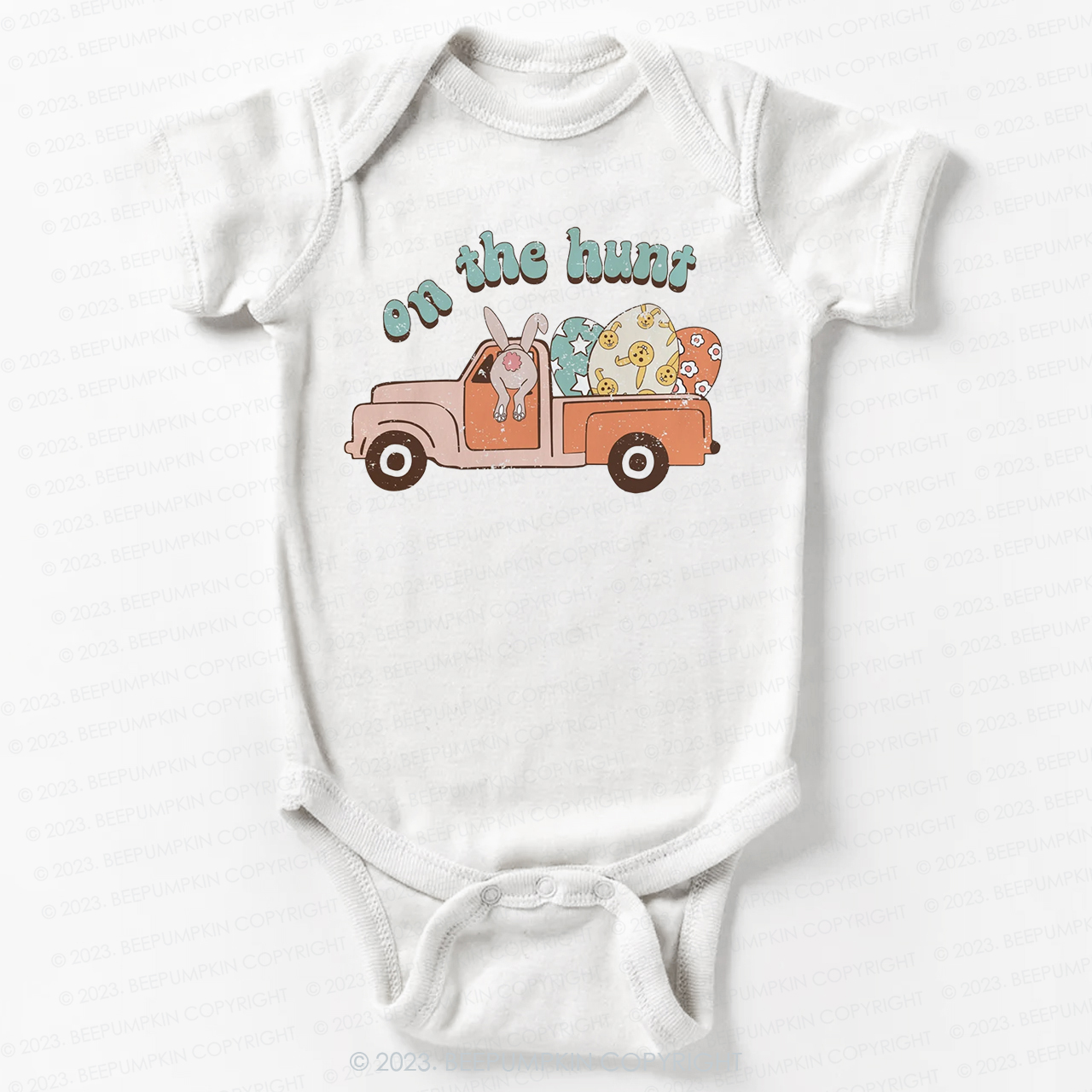 On the Hunt Easter Groovy Bodysuit For Baby