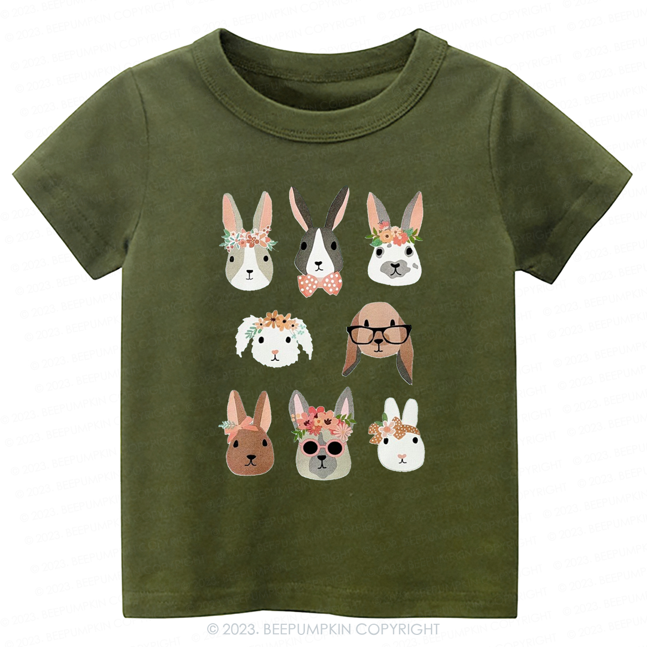 Cute Girl Bunny And Dog Easter Bunny-Toddler Tees