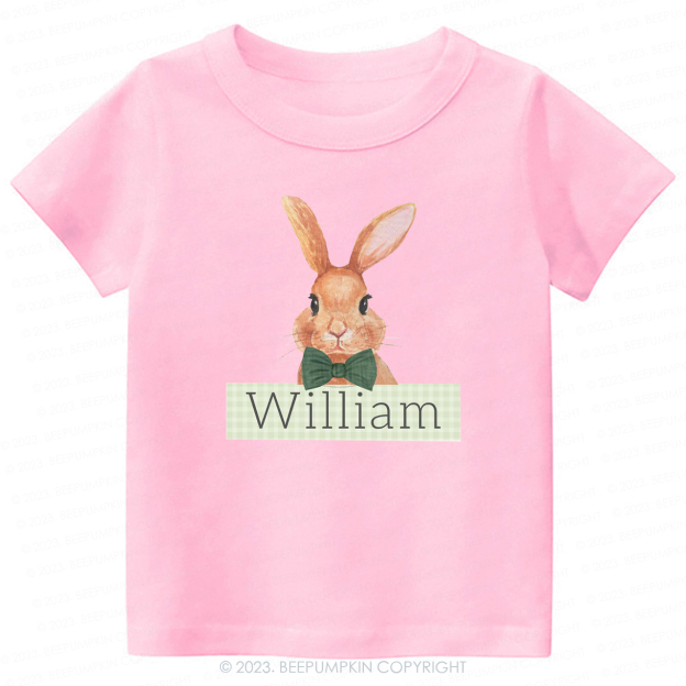 Easter Bunny Green Gingham Name -Toddler Tees