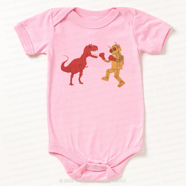 Kids Dinosaur Vs Robot Bodysuit For Baby