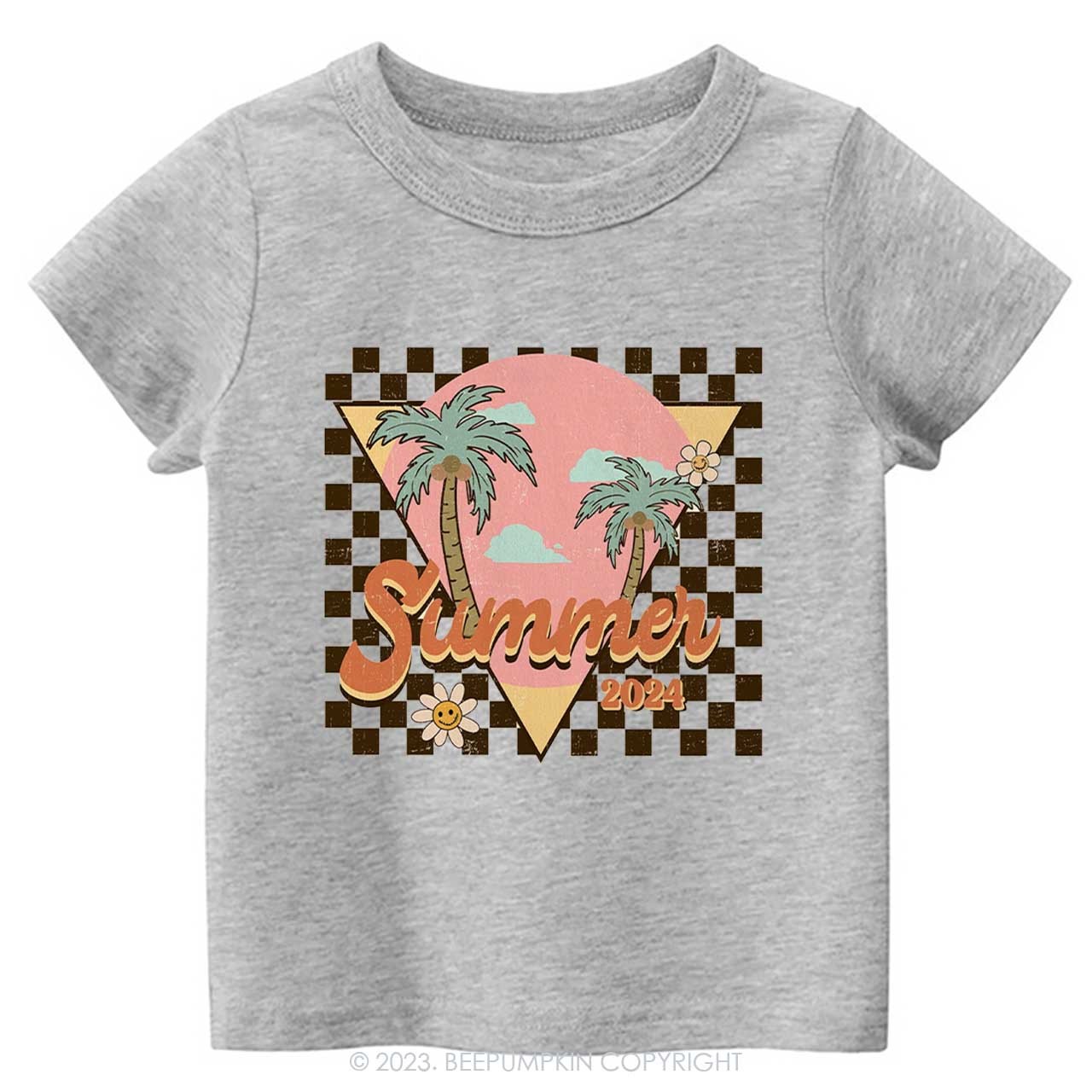 Retro Summer 2024 Palm Tree Kids Shirt
