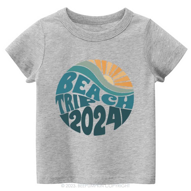 Beach Trip 2024 Tree Kids Shirt