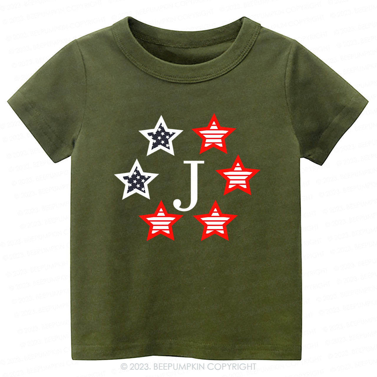 Monogrammed Embroidered Stars Shirt For Kids
