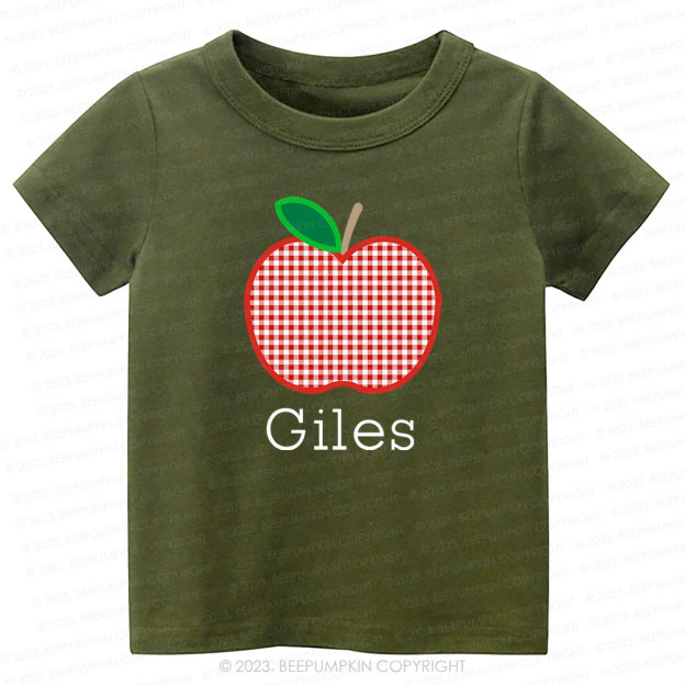 Personalized Apple Applique Shirt For Kids