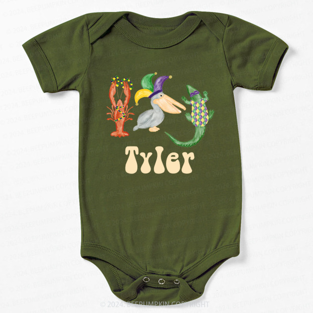 Personalized Mardi Gras Bodysuit For Baby 