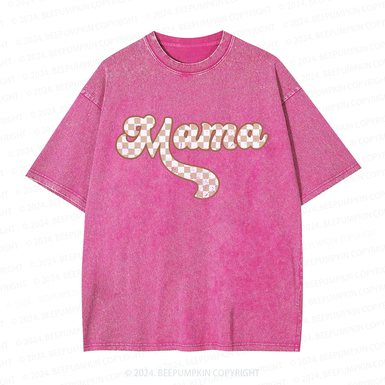 Checkered Mama Retro Mama Washed T-Shirts 