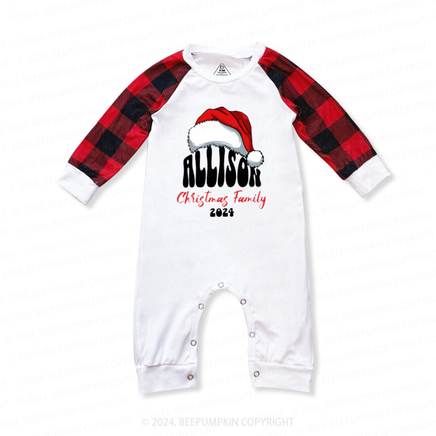 Personalized Red Hat And Name Family Matching Pajamas