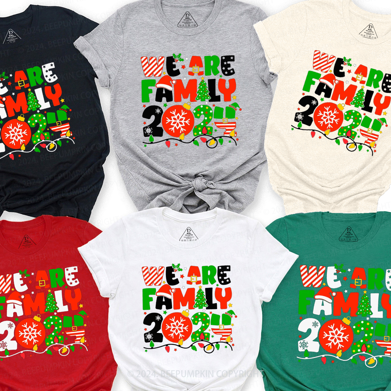 We Are Family Christmas Family Matching T-Shirts