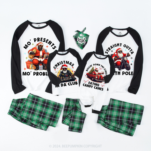 Black Santa Family Christmas Matching Pajamas Beepumpkin