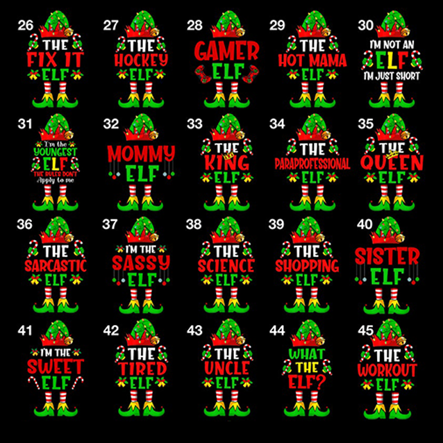 Christmas ELF Family Party Family Matching T-Shirts Beepumpkin