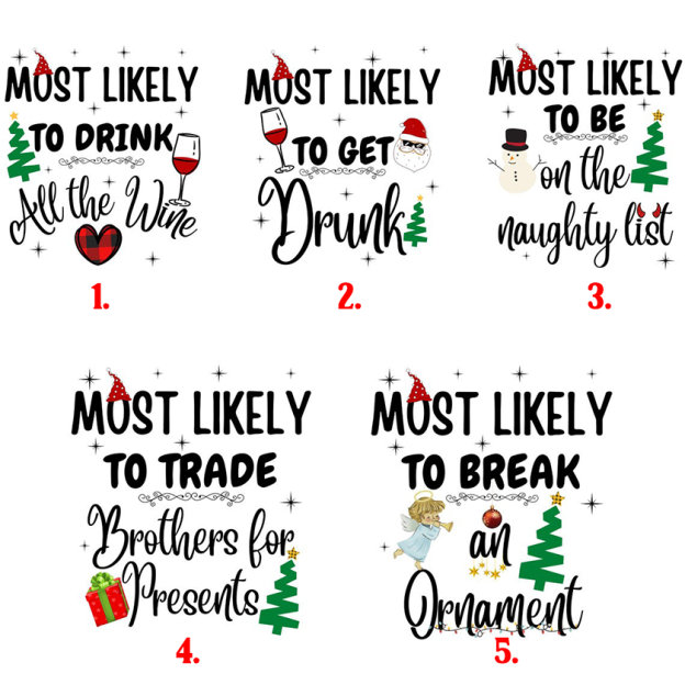 Christmas Elements Most Likely To Family Group Family Matching T-Shirts Beepumpkin