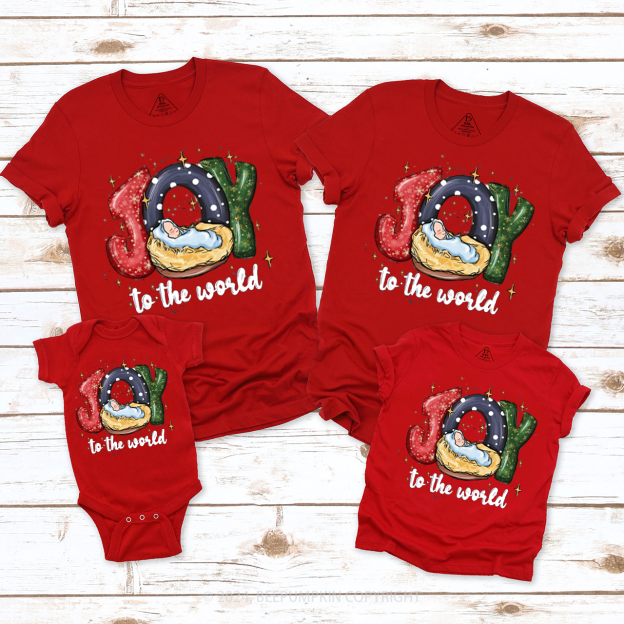 Joy To The World Family Matching T-Shirts Beepumpkin