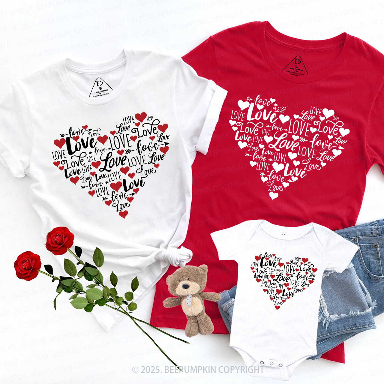 Love&Heart Valentine Family Matching Shirts