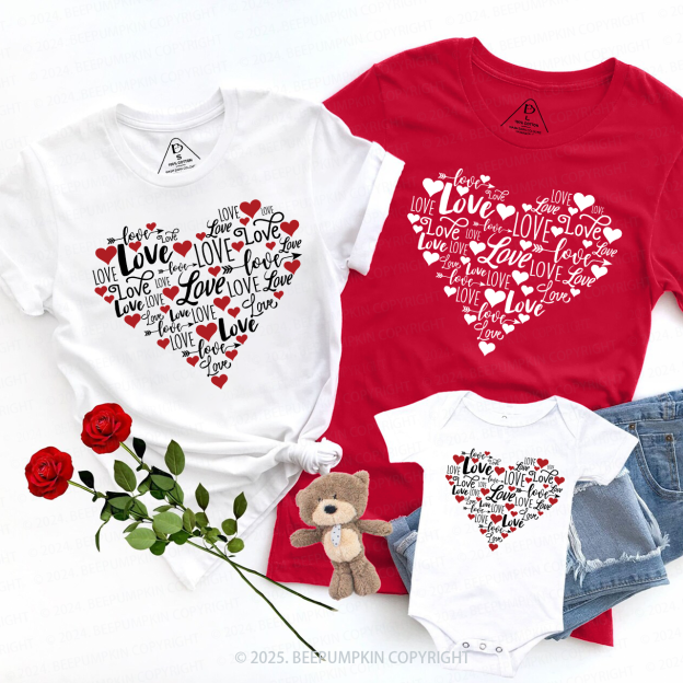 Love&Heart Valentine Family Matching Shirts