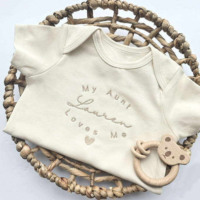 Personalized My Aunt Loves Me Bodysuit For Baby