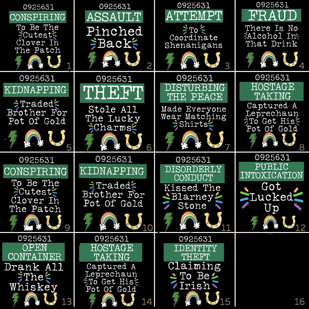 Lightning Rainbow Group St Patricks Day Family Matching T-Shirts Beepumpkin