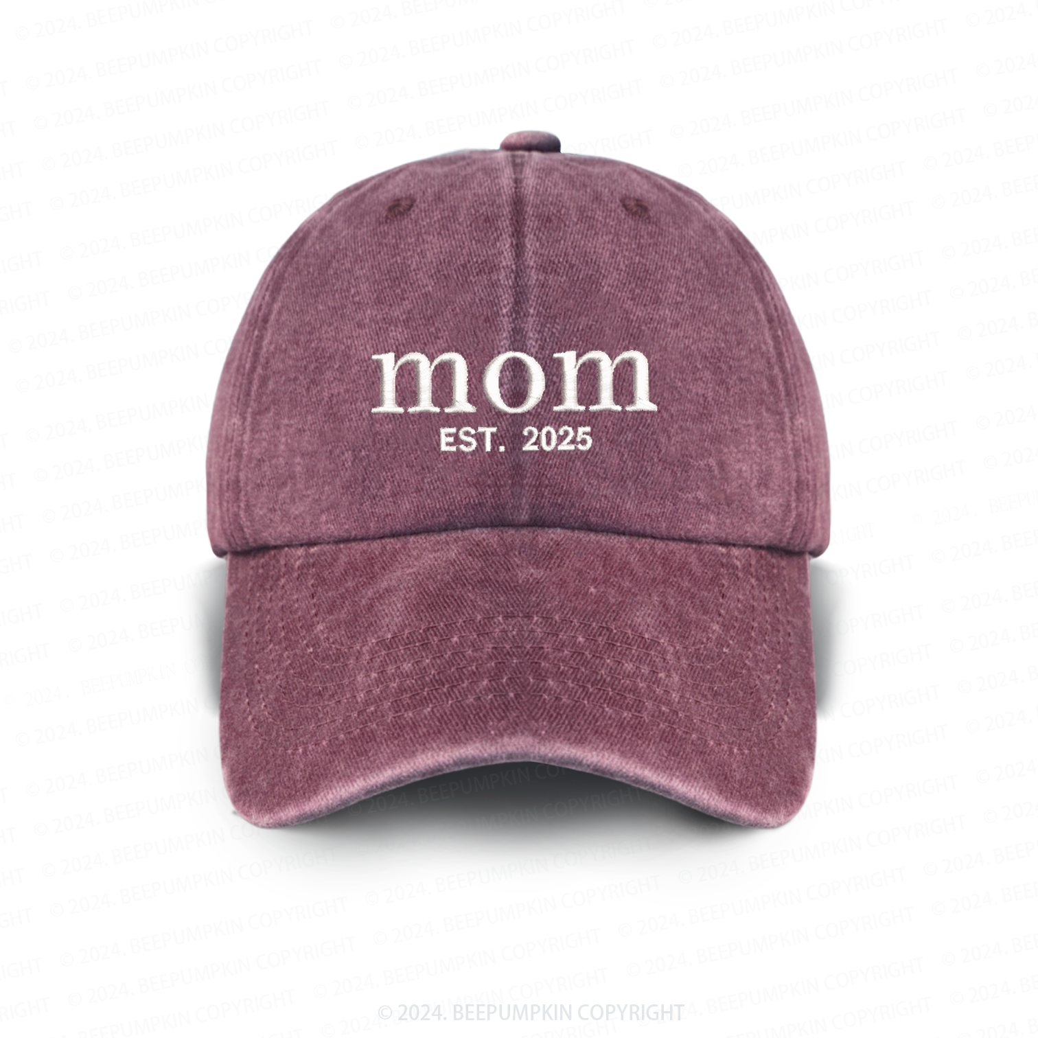Personalized Adult Washed Embroidered Baseball Cap With Date