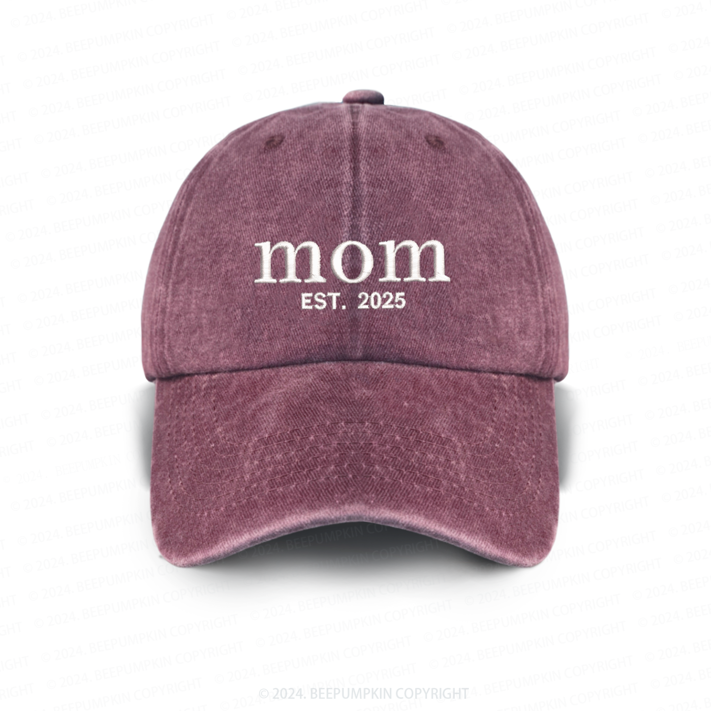 Personalized Adult Washed Embroidered Baseball Cap With Date
