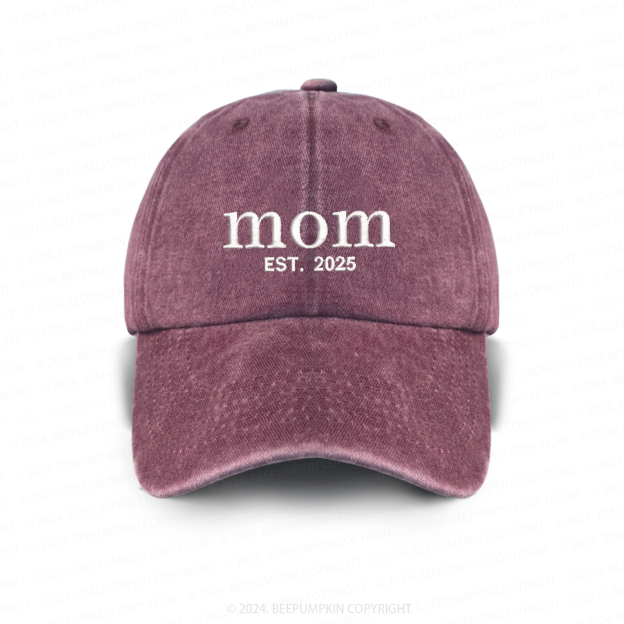 Personalized Adult Washed Embroidered Baseball Cap With Date