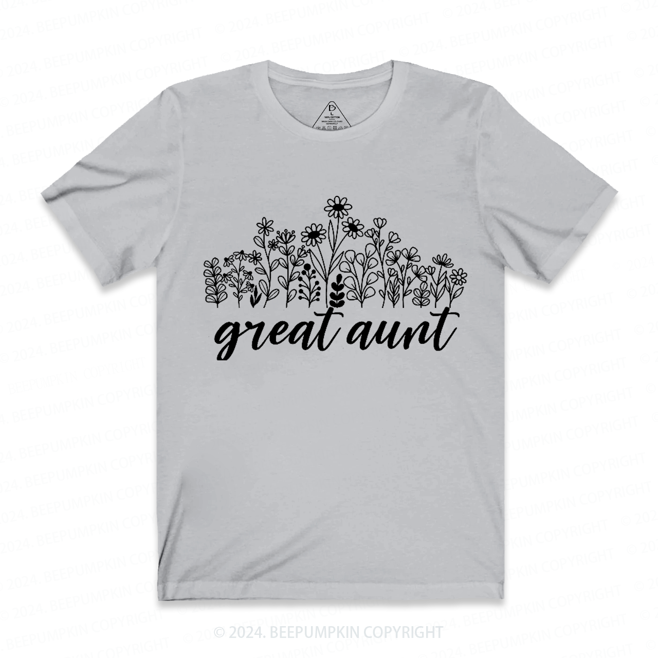 Great Aunt Flowers Aunt T-Shirts 
