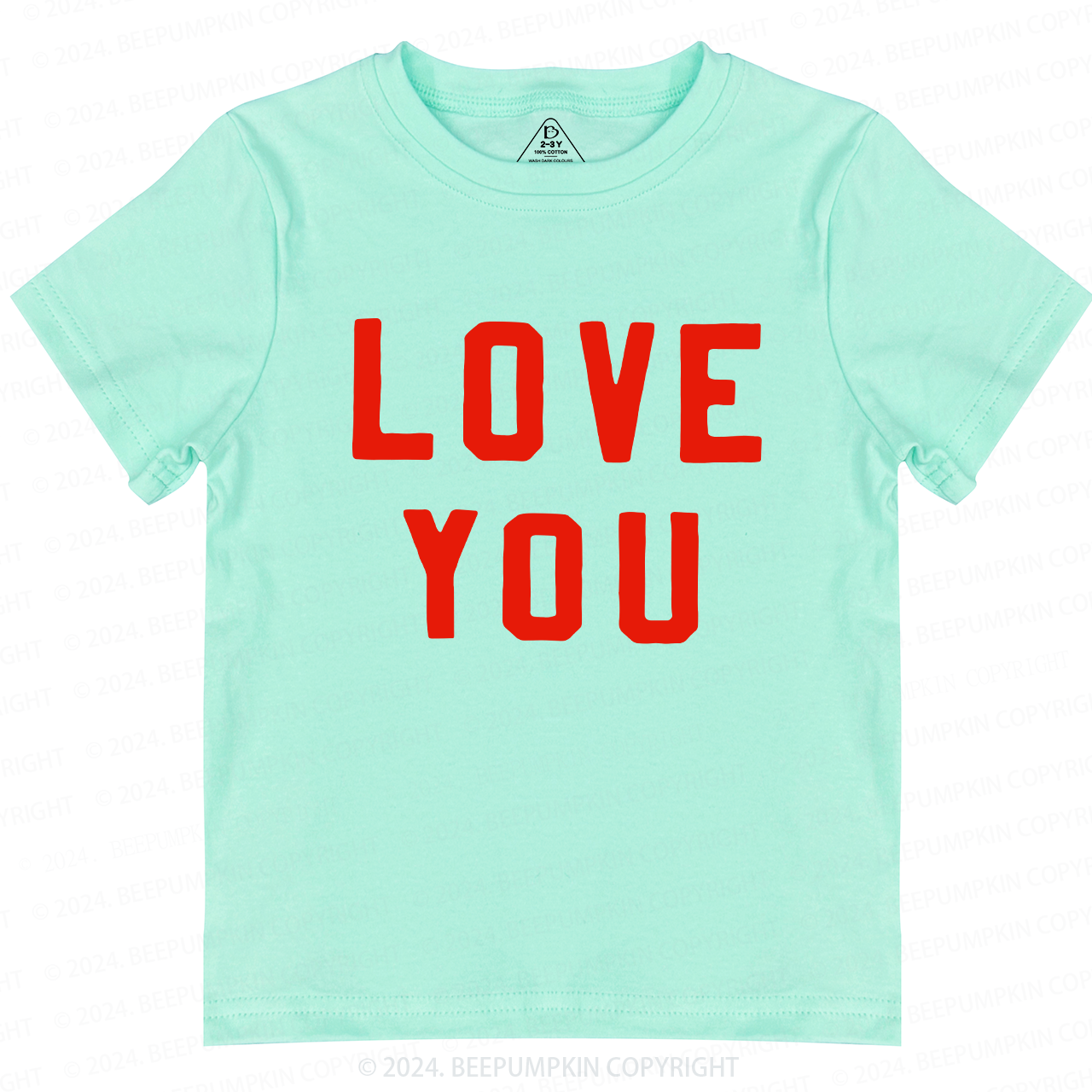 Love You Valentine Toddler&Kids Tees Beepumpkin