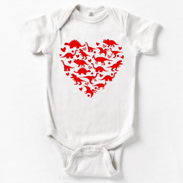 Dinosaur Valentine's Day Bodysuit Beepumpkin