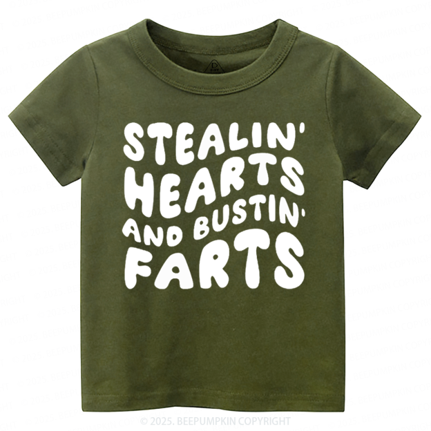 Stealin Hearts And Bustin Farts Valentine's Day Toddler&Kid's Tees Beepumpkin