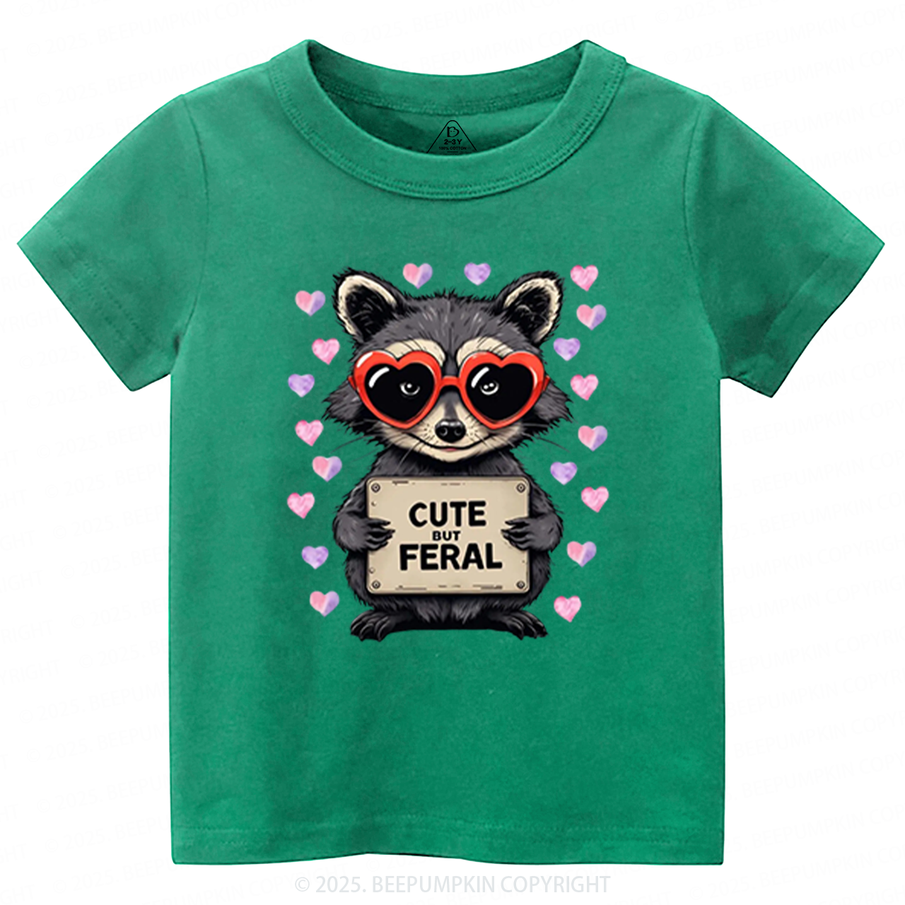 Cute But Feral Valentine's Day Toddler&Kid's Tees Beepumpkin 2