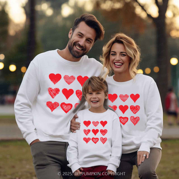 Various Kinds Of Love Valentine's Day Family Matching Sweatshirts