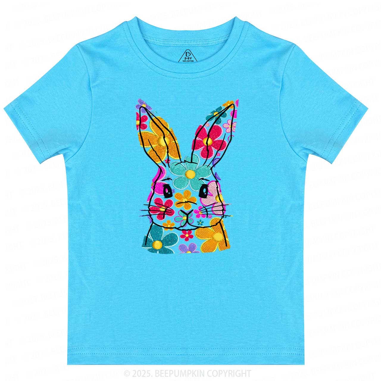 Bright Floral Bunny Easter Toddler&Kid's Tees Beepumpkin