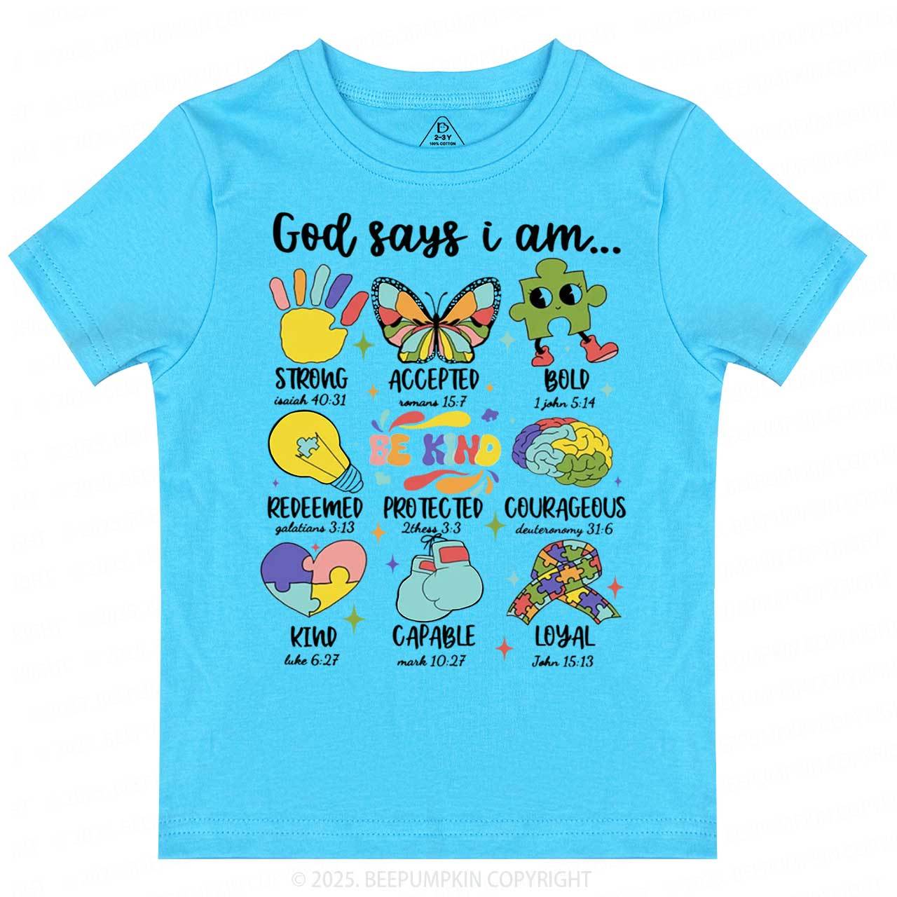 God Says I Am Toddler&Kid's Tees Beepumpkin