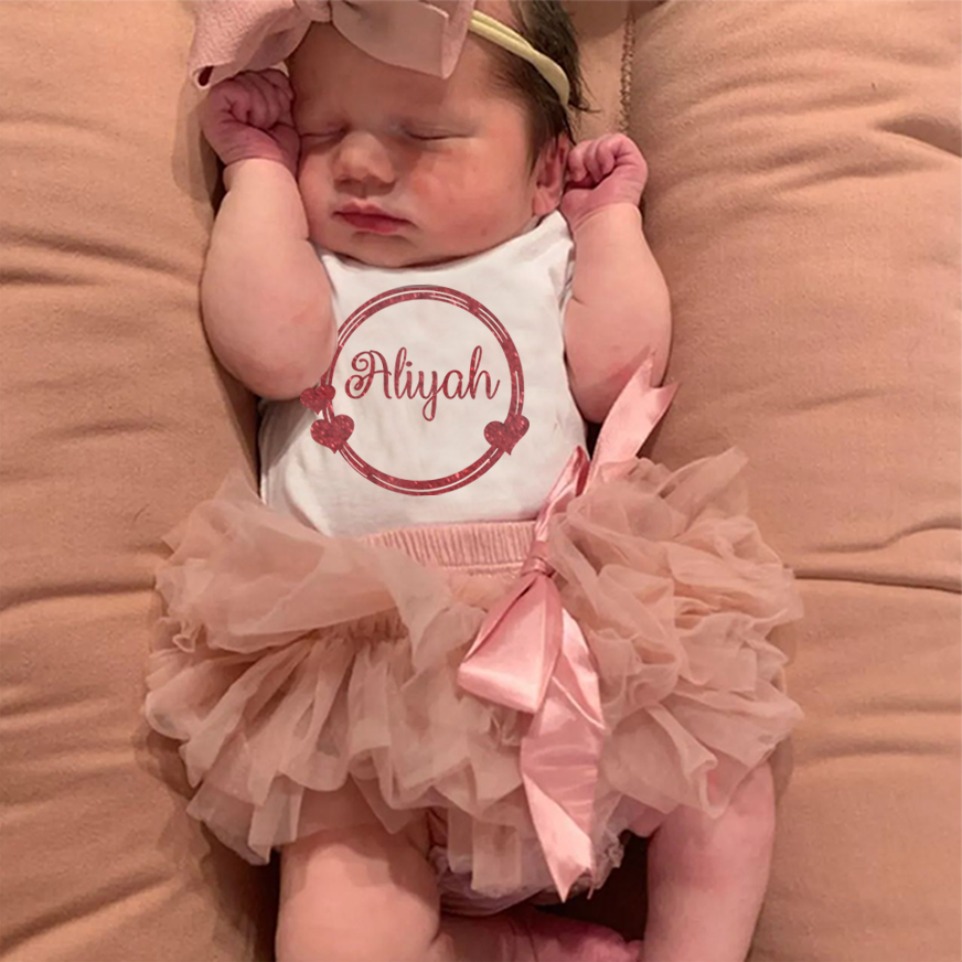 Personalized Red Glitter Baby Girl Tutu Outfit Set (3 Pieces)