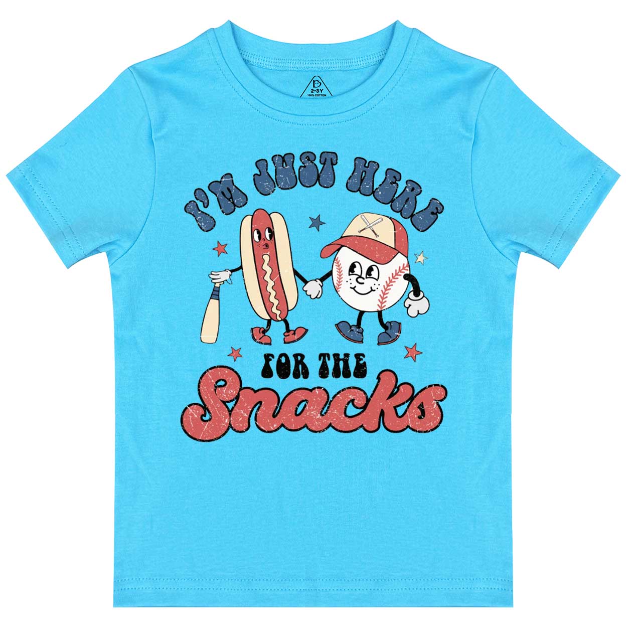 I'm Just Here For The Snacks Baseball  Toddler&Kid's Tees Beepumpkin
