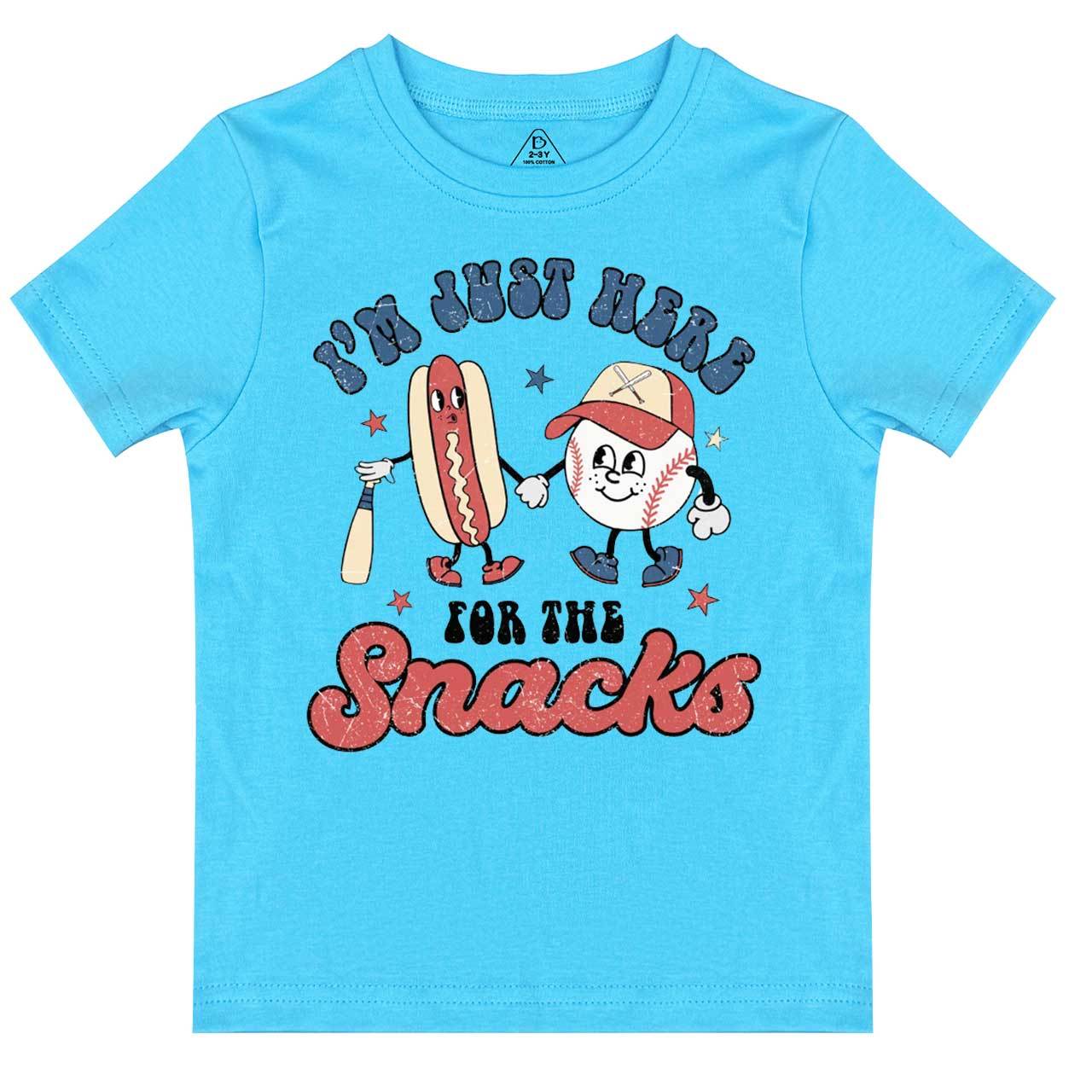 I'm Just Here For The Snacks Baseball  Toddler&Kid's Tees Beepumpkin