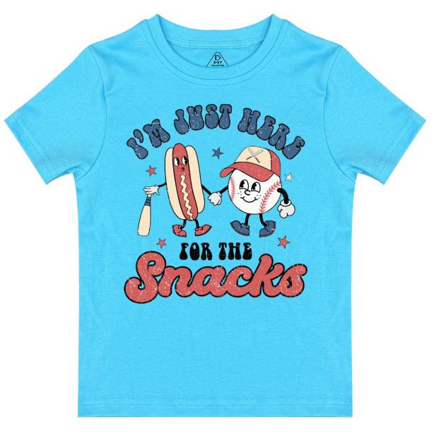 I'm Just Here For The Snacks Baseball  Toddler&Kid's Tees Beepumpkin