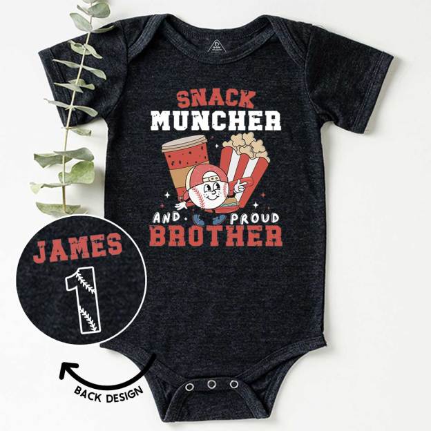 Personalized Snack Muncher Baseball Bodysuit Beepumpkin